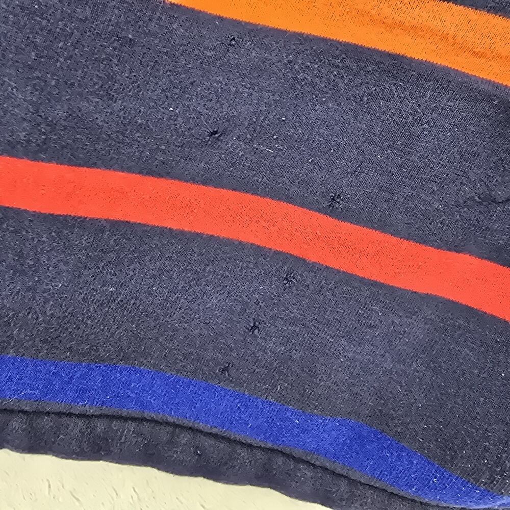 Polo Ralph Lauren Fleece Shorts Mens Large Navy Blue 7" Striped FLAWS - Picture 8 of 13